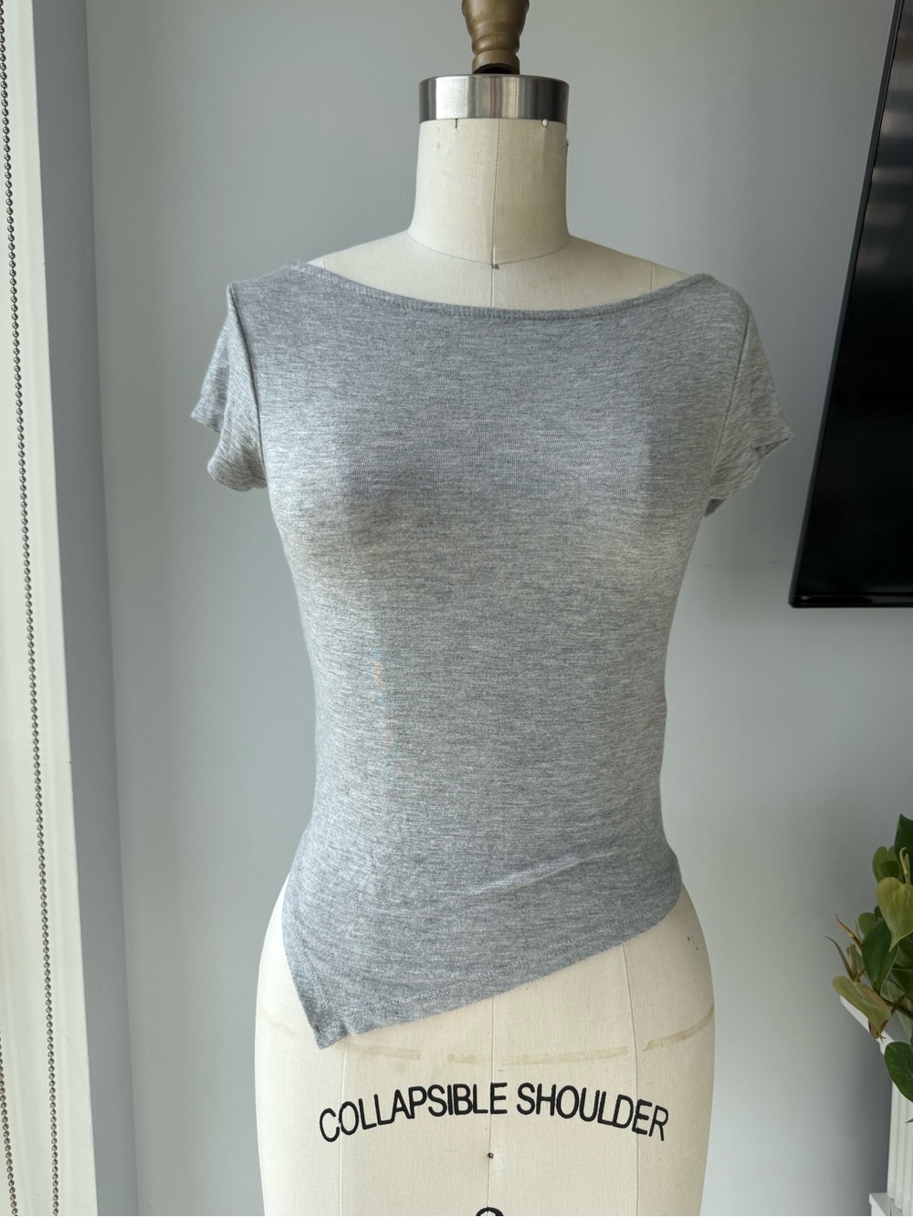 silence + noise Asymmetric Boatneck Open Back Top